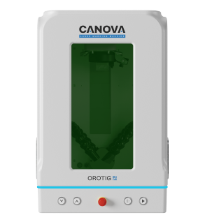 Die Lasermarkiermaschine Canova von Orotig ermöglicht eine qualitativ hochwertige Markierung und ist dank der integrierten Marko-Software einfach zu bedienen.