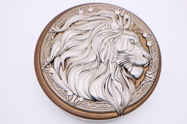 Three-dimensional marking of a lion using Orotig's RR Cellini 3D marking laser.