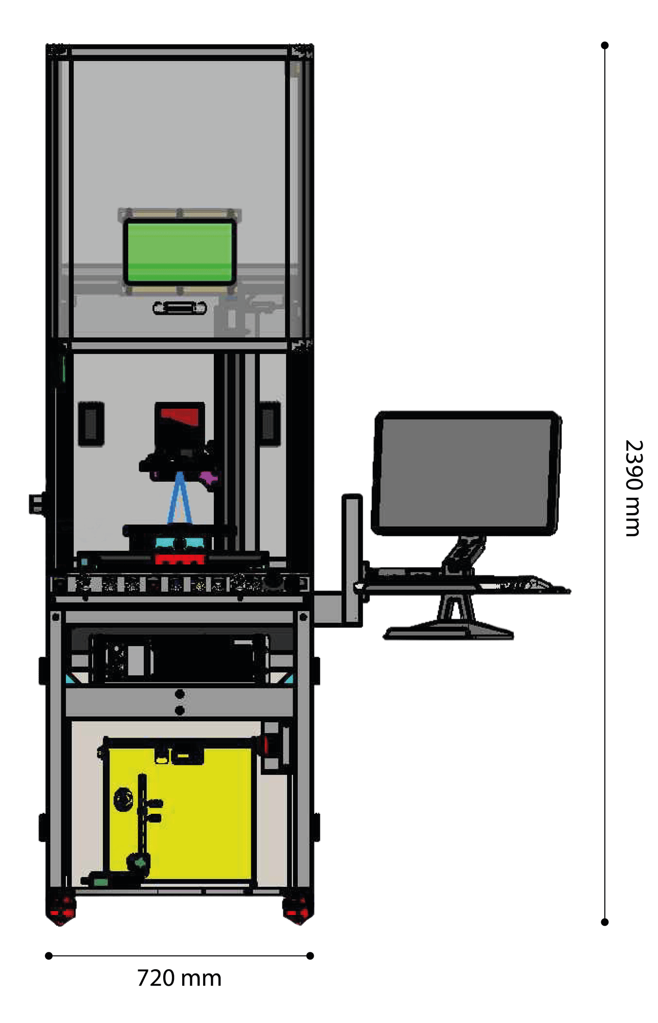 Volumen y dimensiones de la marcadora láser RR Pico de Orotig.