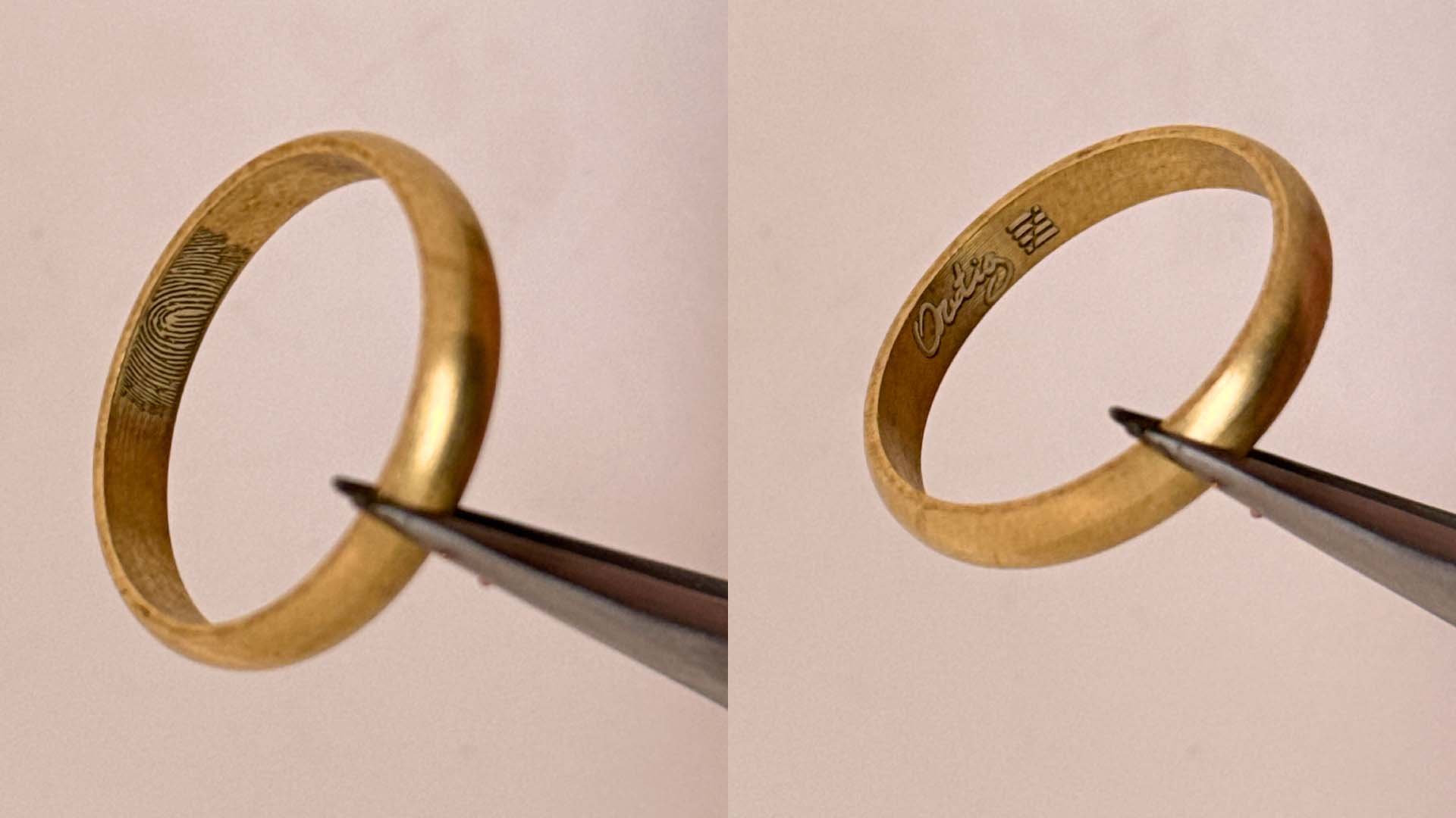 brass-wedding-bands-laser-marking-qr-code-name